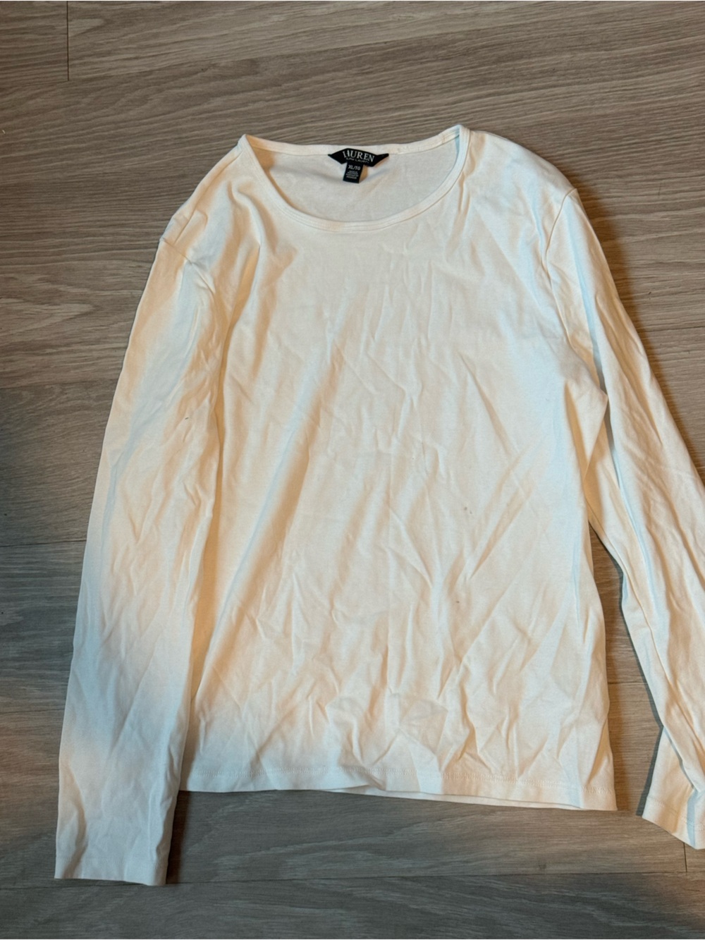 Lauren Ralph Lauren White Long-Sleeve Crewneck Top